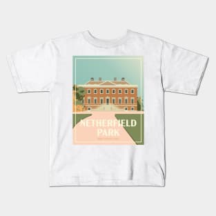 Art Deco Netherfield Park from Pride and Prejudice Illustration Kids T-Shirt